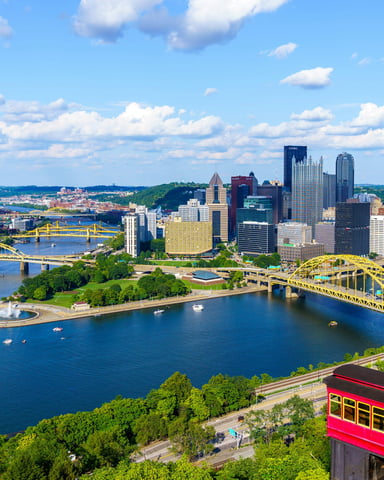 View of downtown Pittsburgh from the top of Duquesne Incline