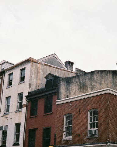 South Philadelphia row houses on a residential street